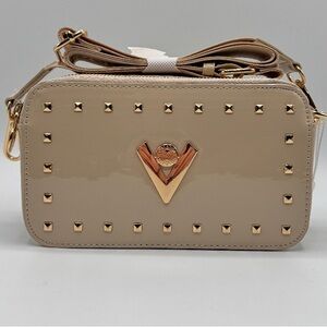 Stylish Beige Studded Crossbody Bag